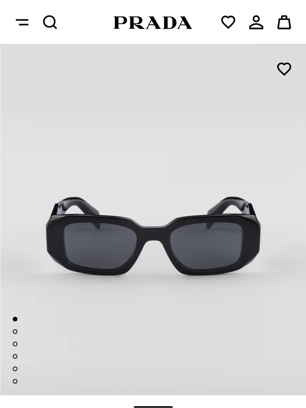 Prada Black Angular Frame Sunglasses